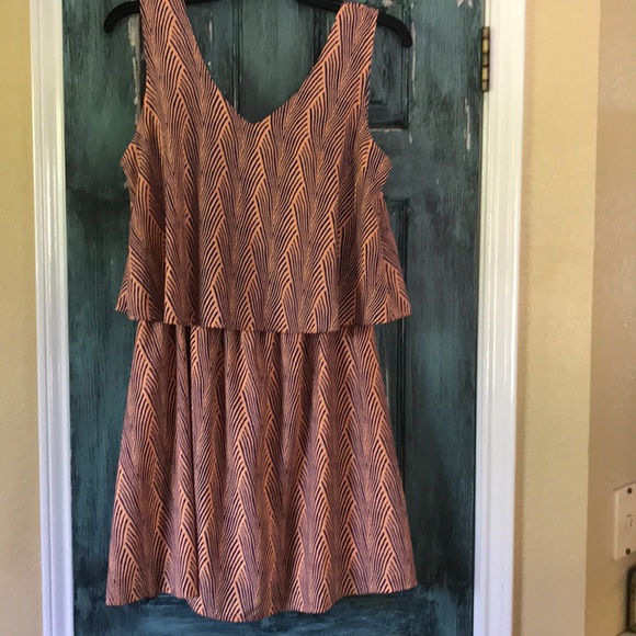 Blu pepper sleeveless dress. Orange/blue. Size med - Picture 3 of 4